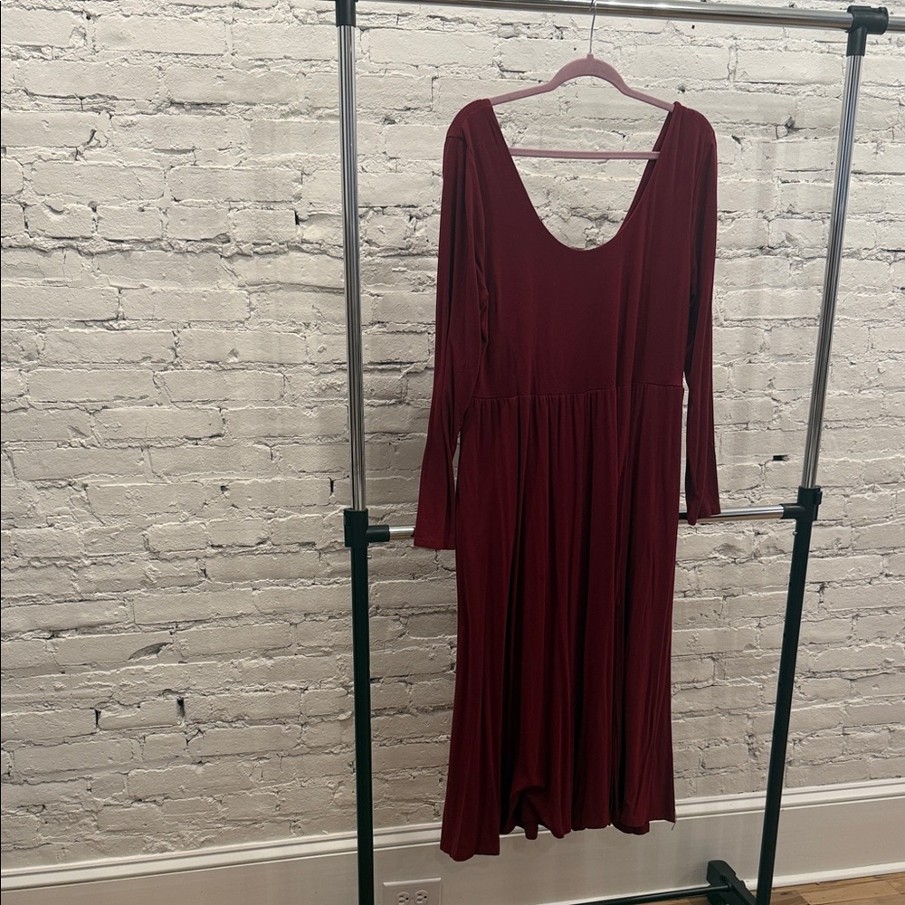 a new day Deep Red Long Sleeve Dress
